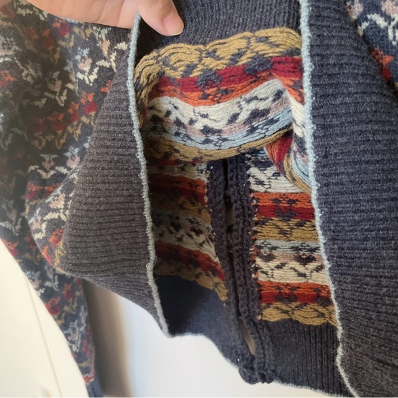 NEW SEA Anna Ruffled Cropped Merino Wool-jacquard Cardigan M Women - Picture 10 of 10